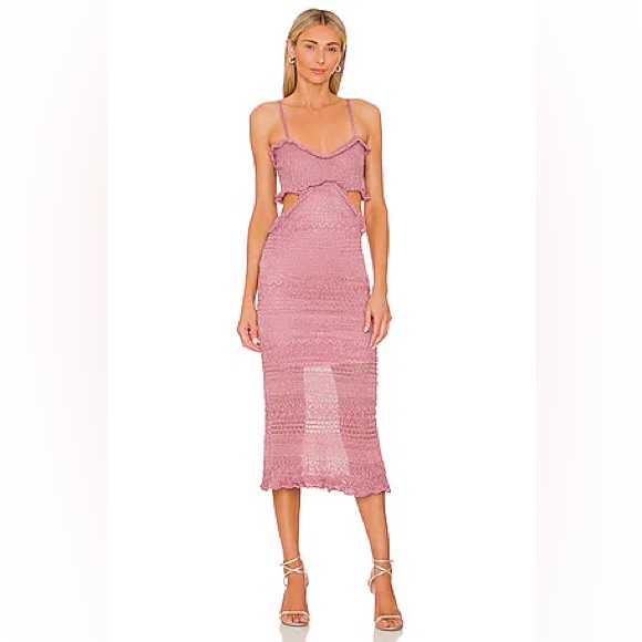 Nwt | Revolve X Misa | Skye Dress In Rose Knit | Sz S